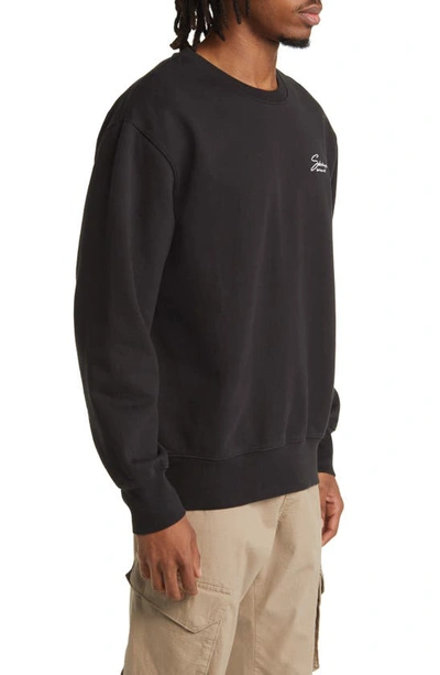 Shop Saturdays Surf Nyc Bowery Signature Logo Embroidered Sweatshirt In Black