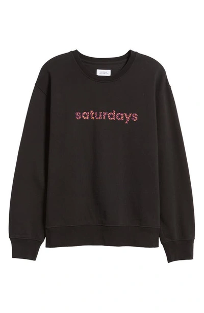 Shop Saturdays Surf Nyc Saturdays Nyc Bowery Cheetah Logo Graphic Sweatshirt In Black