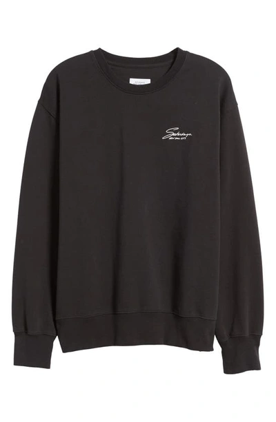 Shop Saturdays Surf Nyc Bowery Signature Logo Embroidered Sweatshirt In Black