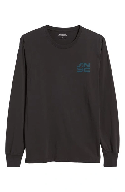 Shop Saturdays Surf Nyc Bright Lights Standard Long Sleeve Graphic T-shirt In Black