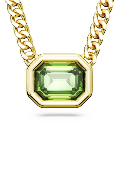 Shop Swarovski Millenia Octagon Crystal Pendant Necklace In Green