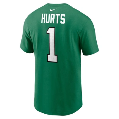 Jalen Hurts Philadelphia Eagles Youth Green Name & Number Logo T