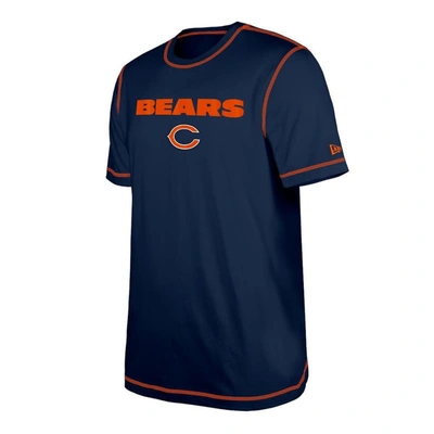Men's Chicago Bears New Era Navy Third Down Puff Print T-Shirt