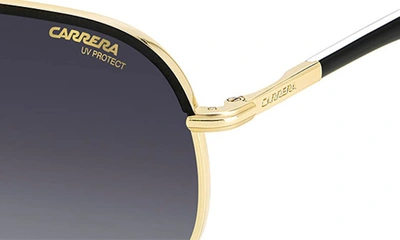Shop Carrera Eyewear 60mm Aviator Sunglasses In Matte Black Gold/ Grey Shaded