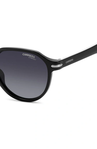 Shop Carrera Eyewear 50mm Round Sunglasses In Black Burgundy/ Grey Shaded