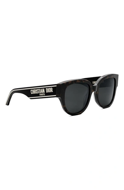 Shop Dior Wil Bu 54mm Polarized Cat Eye Sunglasses In Dark Havana / Smoke Polarized