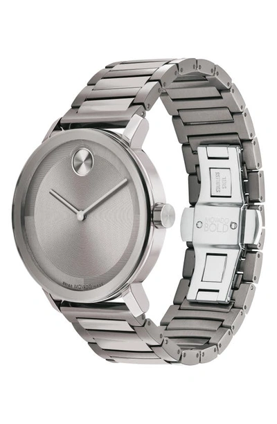 Movado Men's Bold Evolution 2.0 Swiss Quartz Ionic Plated Gray Steel Watch 40mm In Grey
