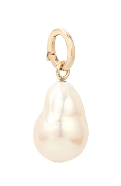 Shop Adina Reyter Freshwater Pearl Charm In Yellow Gold