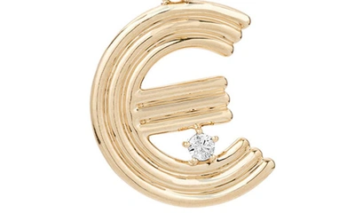 Shop Adina Reyter Two-tone Paper Clip Chain Diamond Initial Pendant Necklace In Yellow Gold