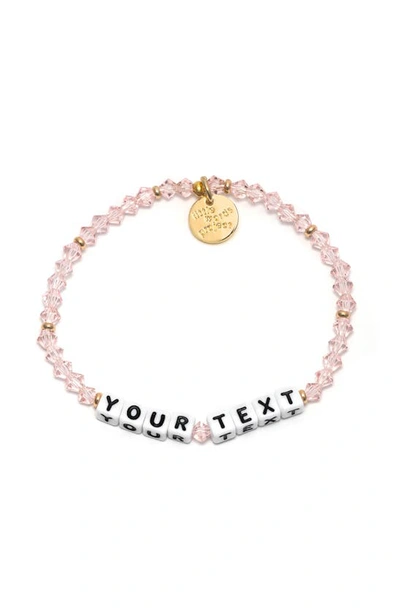 Shop Little Words Project Rose Crystal Custom Beaded Stretch Bracelet In Pink