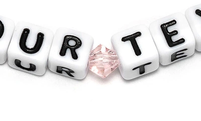 Little Words Project Rose Crystal Custom Beaded Stretch Bracelet In Pink