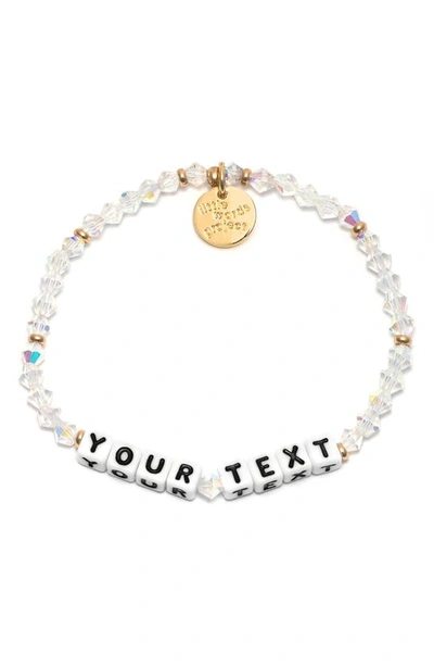 Little Words Project Clear Crystal Custom Beaded Stretch Bracelet In Clear