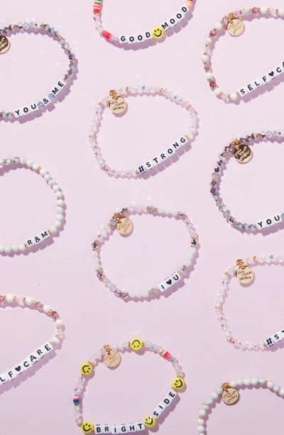 Little Words Project Clear Crystal Custom Beaded Stretch Bracelet In Clear