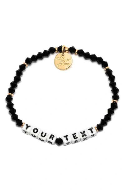 Shop Little Words Project Jet Black Custom Beaded Stretch Bracelet