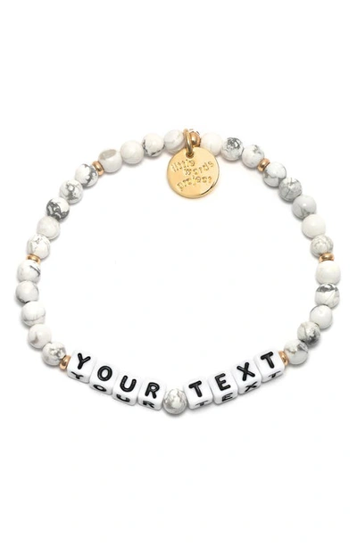 Little Words Project White Howlite Custom Beaded Stretch Bracelet In White
