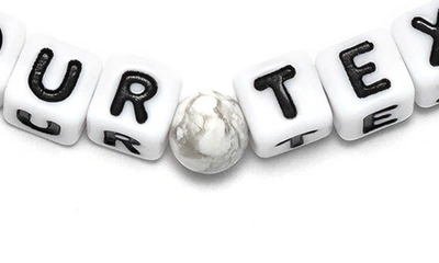 Little Words Project White Howlite Custom Beaded Stretch Bracelet In White