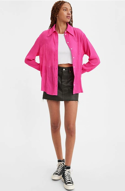 Shop Levi's Icon Raw Hem Denim Miniskirt In Posh Party Skirt