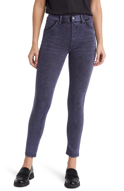 Shop Hue Ultrasoft Denim Leggings In Purple Plumeria Acid Wash