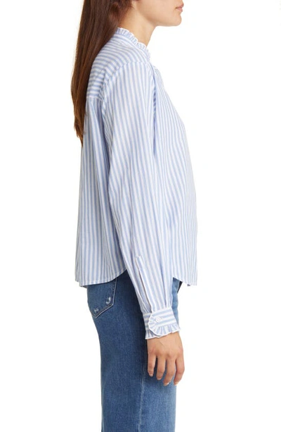 Shop Beachlunchlounge Olivia Ruffle Shirt In Ponds And Bay