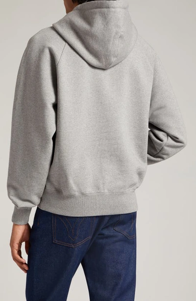 Ami Alexandre Mattiussi Ami Ami De Coeur Logo Embroidered Hoodie In Heather Grey