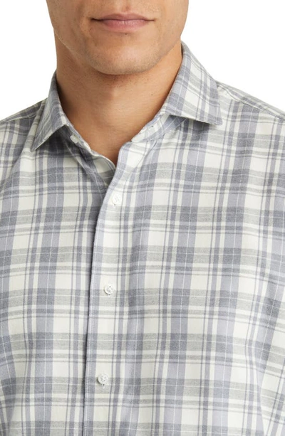 Shop Peter Millar Crown Crafted Calcolo Plaid Flannel Button-up Shirt In Gale Grey