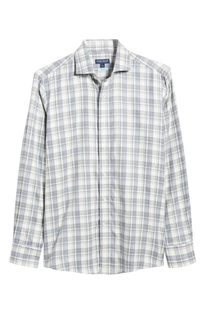 Shop Peter Millar Crown Crafted Calcolo Plaid Flannel Button-up Shirt In Gale Grey
