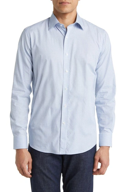 Shop Peter Millar Crown Crafted Francis Gingham Plaid Cotton Button-up Shirt In Vintage Indigo