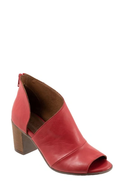 Shop Bueno Usher Asymmetric Peep Toe Bootie In Red