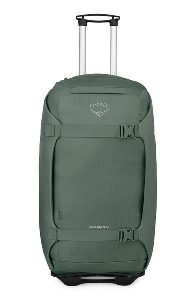 Shop Osprey Sojourn 28-inch Wheeled Recycled Nylon Travel Pack In Koseret Green