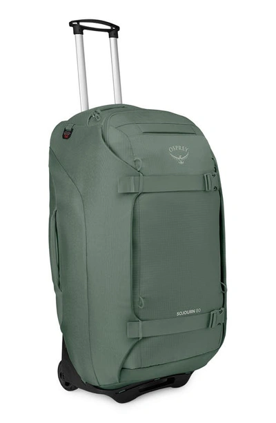 Shop Osprey Sojourn 28-inch Wheeled Recycled Nylon Travel Pack In Koseret Green