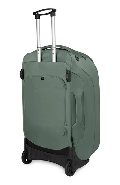 Shop Osprey Sojourn 30-inch Shuttle Wheeled Recycled Nylon Duffle Bag In Koseret Green