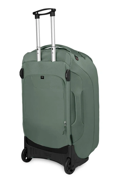 Osprey Sojourn 30-inch Shuttle Wheeled Recycled Nylon Duffel Bag In Koseret Green