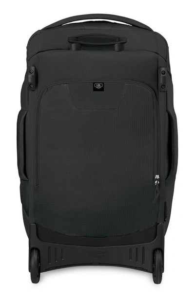 Shop Osprey Sojourn 30-inch Shuttle Wheeled Recycled Nylon Duffle Bag In Black