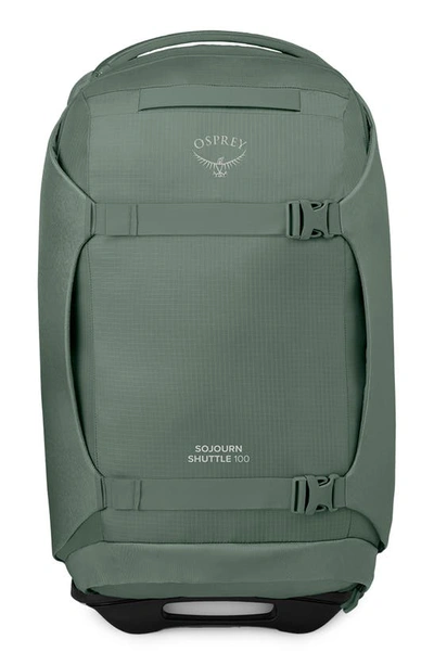 Osprey Sojourn 30-inch Shuttle Wheeled Recycled Nylon Duffel Bag In Koseret Green