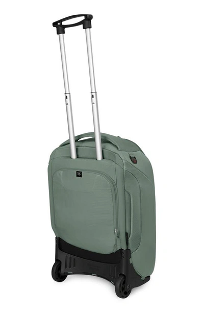 Shop Osprey Sojourn 22-inch Shuttle Wheeled Recycled Nylon Duffle Bag In Koseret Green