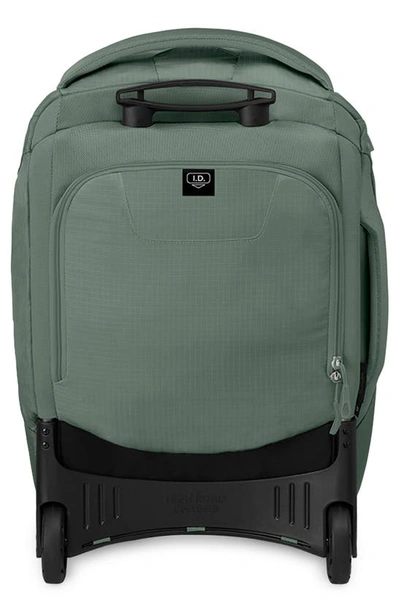 Shop Osprey Sojourn 22-inch Shuttle Wheeled Recycled Nylon Duffle Bag In Koseret Green