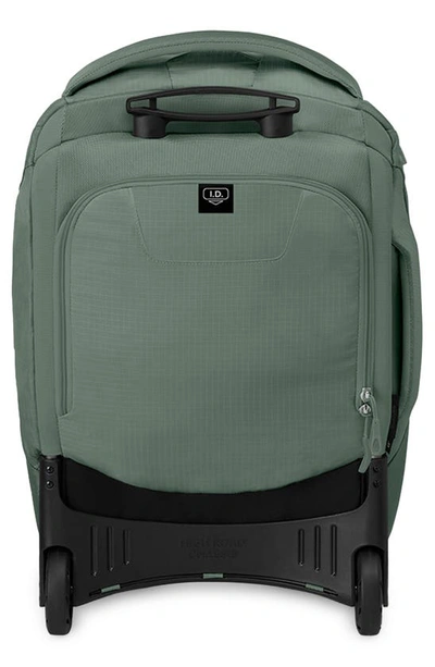 Osprey Sojourn 22-inch Shuttle Wheeled Recycled Nylon Duffel Bag In Koseret Green