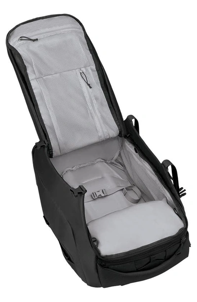 Osprey Sojourn 22-inch Shuttle Wheeled Recycled Nylon Duffel Bag In Black