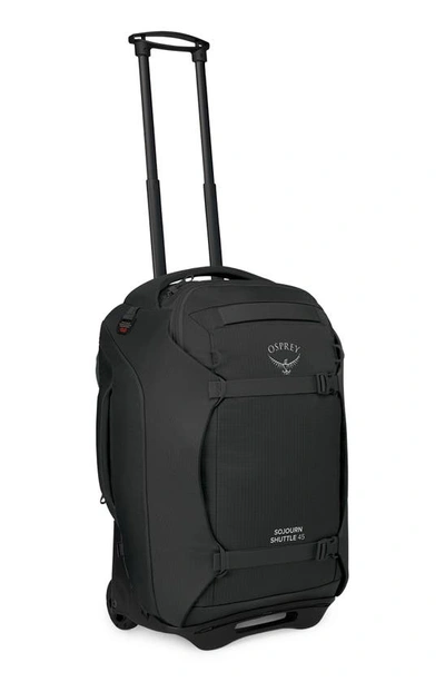 Osprey Sojourn 22-inch Shuttle Wheeled Recycled Nylon Duffel Bag In Black