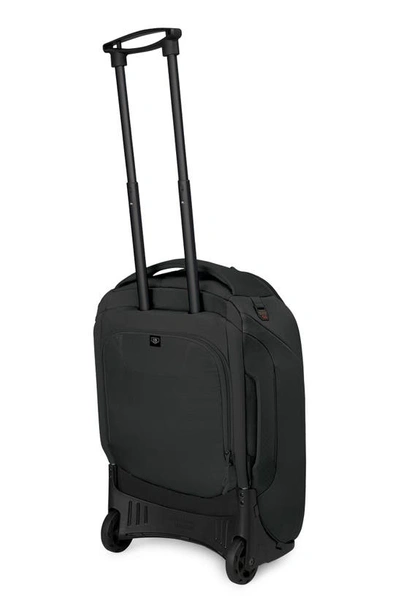 Osprey Sojourn 22-inch Shuttle Wheeled Recycled Nylon Duffel Bag In Black