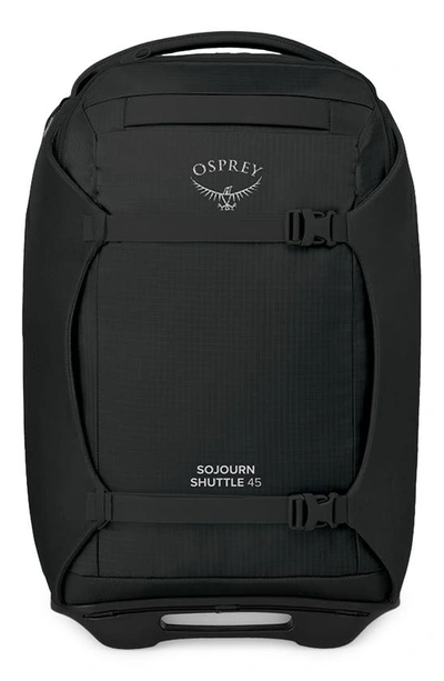 Osprey Sojourn 22-inch Shuttle Wheeled Recycled Nylon Duffel Bag In Black