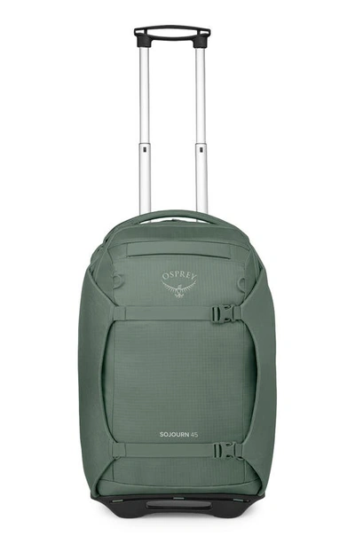 Shop Osprey Sojourn 22-inch Wheeled Recycled Nylon Travel Pack In Koseret Green