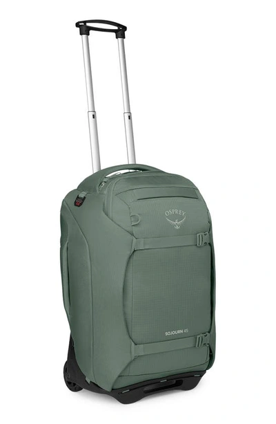 Shop Osprey Sojourn 22-inch Wheeled Recycled Nylon Travel Pack In Koseret Green