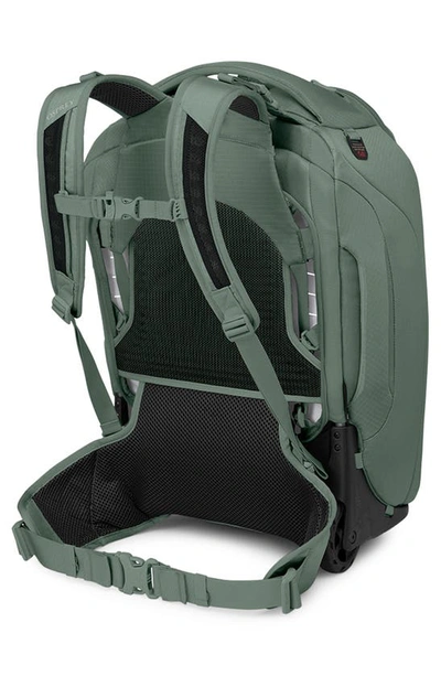 Shop Osprey Sojourn 22-inch Wheeled Recycled Nylon Travel Pack In Koseret Green