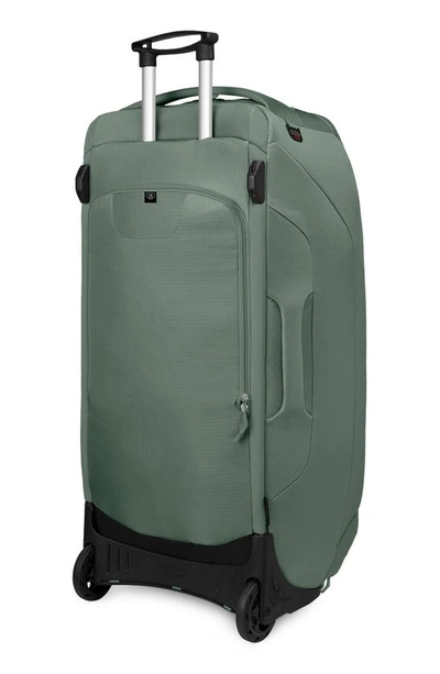 Osprey Sojourn 36-inch Shuttle Wheeled Recycled Nylon Duffel Bag In Koseret Green
