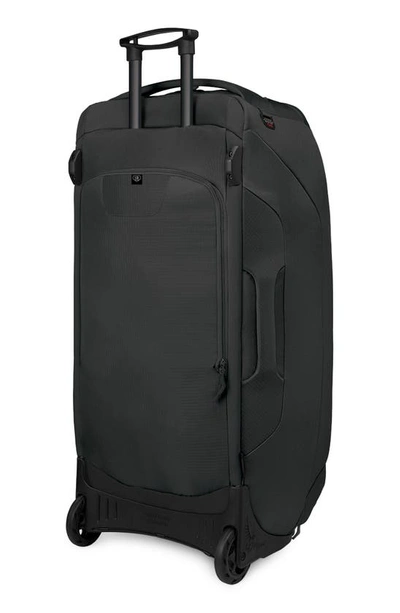 Shop Osprey Sojourn 36-inch Shuttle Wheeled Recycled Nylon Duffle Bag In Black