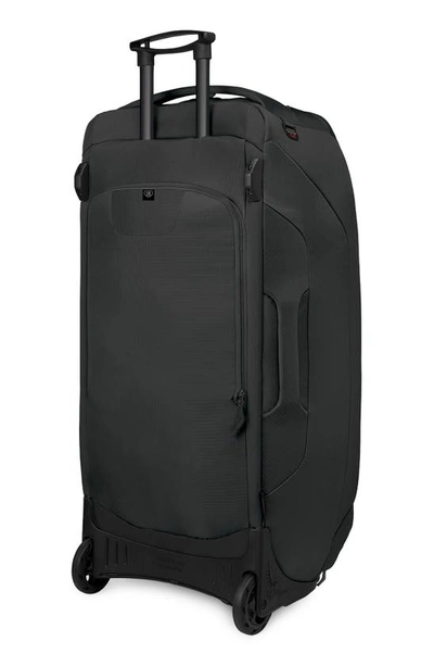 Osprey Sojourn 36-inch Shuttle Wheeled Recycled Nylon Duffel Bag In Black