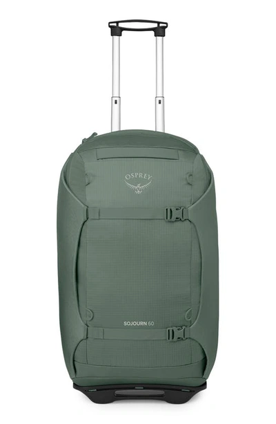 Shop Osprey Sojourn 25-inch Wheeled Recycled Nylon Travel Pack In Koseret Green