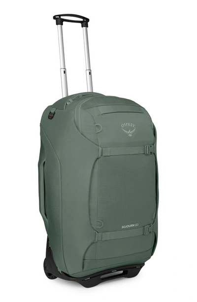 Shop Osprey Sojourn 25-inch Wheeled Recycled Nylon Travel Pack In Koseret Green