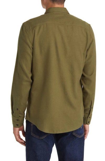 Shop Treasure & Bond Grindle Trim Fit Flannel Button-down Shirt In Green Campsite- Olive Grindle